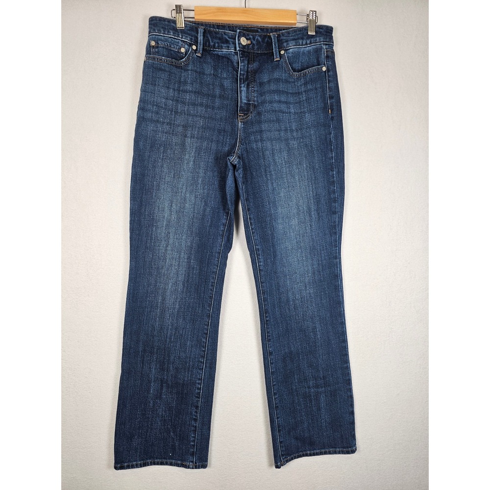 Classic Talbots Barely Boot Jean Womens 10 Blue Savannah Wash High Rise Stretch